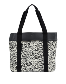 Leopard Tote, Canvas, Black/White, PMR6347160720, DB, 3*